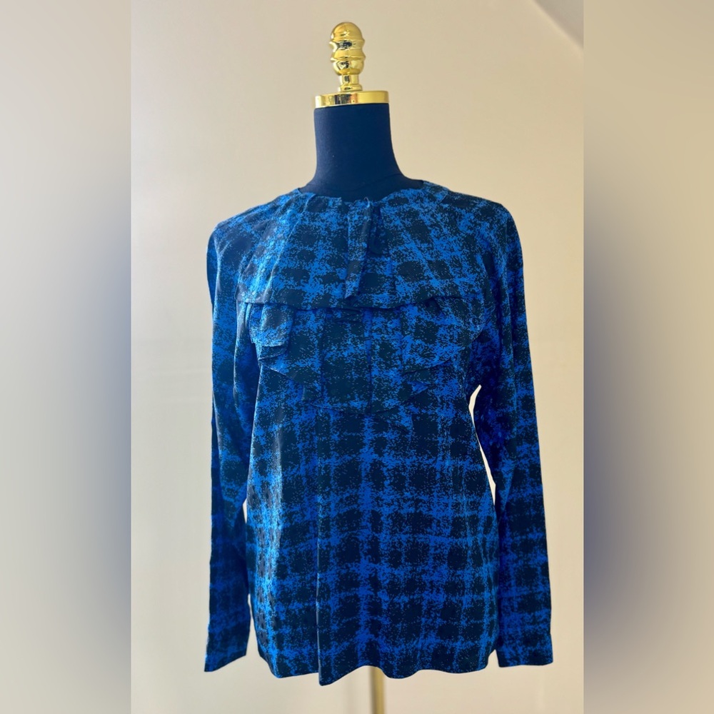 Vintage 100% Silk Blouse Long Sleeve Jerri Sherman - Size 4, Excellent Condition